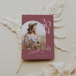 Invitación Rosa Gold Arch Moderno Minimalista Graduación de F