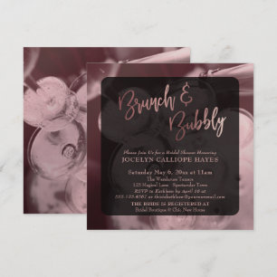 Invitación Rosa Gold Brunch & Bubbly Champagne Photo