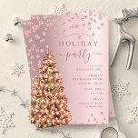 Invitación Rosa Gold Christmas Tree Winter Company Holiday<br><div class="desc">Elegantes Navidades / Plantilla de invitaciones corporativas / para cenas con un árbol de Navidad festivo. Impresione a sus colegas con este sofisticado y elegante diseño de invitación. ¡personalizable total!</div>