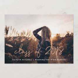 Invitación Rosa Gold escrito a mano | Dos fiestas de graduaci