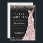 Invitación Rosa Gold Gown Negro Sesenta fabulosos cumpleaños<br><div class="desc">Rosa Gold Gown Black Sixty Fabulous 60th Birthday Invitation Variaciones a la invitación y artículos coincidentes en nuestra tienda</div>