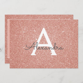 Invitación Rosa Gold Purpurina Sweet 16 Save the Date