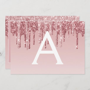 Invitación Rosa Gold Purpurina Sweet 16 Save the Date