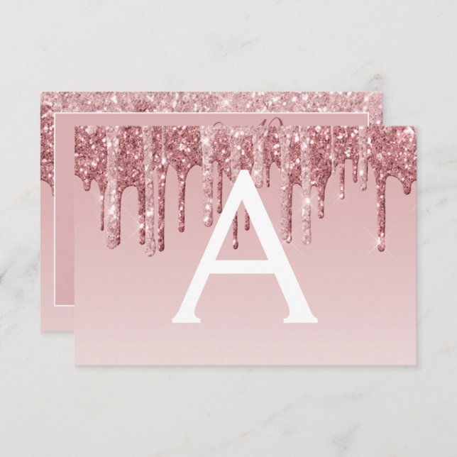 Invitación Rosa Gold Purpurina Sweet 16 Save the Date (Anverso / Reverso)