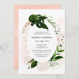 Invitación Rosa Gold Rubor Geometric Greenerenerenery Ducha d