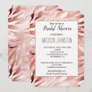 Invitación Rosa Gold Rubor Pink Zebra