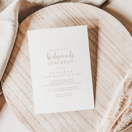 Invitación Rosa Gold Script Bridesmaids ducha Luncheon