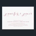 Invitación Rosa Gold Sencillo Guión Elegante Boda moderno<br><div class="desc">Para las parejas que desean un diseño de invitación a la boda sencillo pero elegante. Elke Clarke © El diseño presenta los nombres de novias y novios en un elegante tipo de letra. Se muestra en oro y blanco rosa pero se puede personalizar a los colores bodas para el texto...</div>