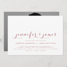 Rosa Gold Simple Elegant Script Boda de fotos