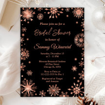 Rosa Gold Snowflakes Wind Bridal Shower