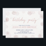 Invitación Rosa Gold Stylish Modern 40th, 50th Birthday Party<br><div class="desc">Celebre su día especial con este elegante diseño de invitaciones para fiestas de cumpleaños que incluye una hermosa tipografía y patrones de fondo en una textura de oro rosa.</div>