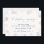 Invitación Rosa Gold Stylish Modern 40th, 50th Birthday Party<br><div class="desc">Celebre su día especial con este elegante diseño de invitaciones para fiestas de cumpleaños que incluye una hermosa tipografía y patrones de fondo en una textura de oro rosa.</div>