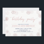 Invitación Rosa Gold Stylish Modern 40th, 50th Birthday Party<br><div class="desc">Celebre su día especial con este elegante diseño de invitaciones para fiestas de cumpleaños que incluye una hermosa tipografía y patrones de fondo en una textura de oro rosa.</div>