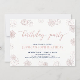 Invitación Rosa Gold Stylish Modern 40th, 50th Birthday Party