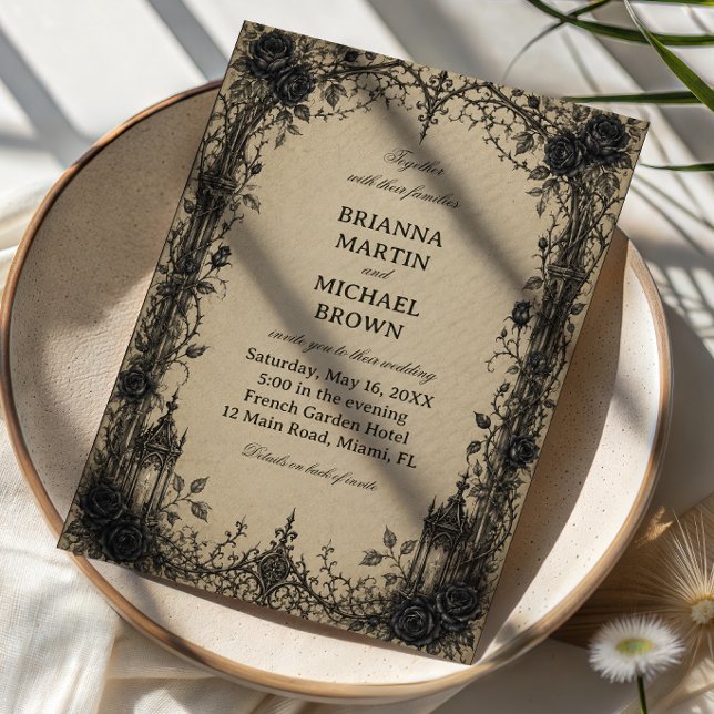 Invitación Rosa Gótica Victoriana (Subido por el creador)