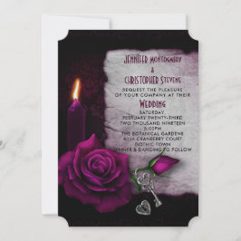 Invitación Rosa gótico Boda de velas y cestas
