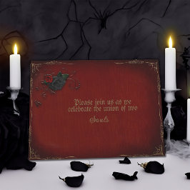 Invitación Rosa gótico Boda rojo y negro