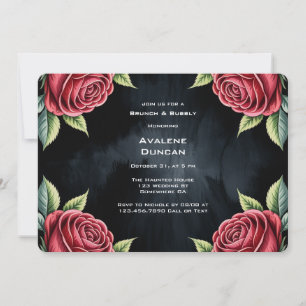 Invitación Rosa gótico de brunch y burbujeante