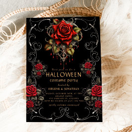 Invitación Rosa gótico Fiesta de Halloween para Adultos Oscur