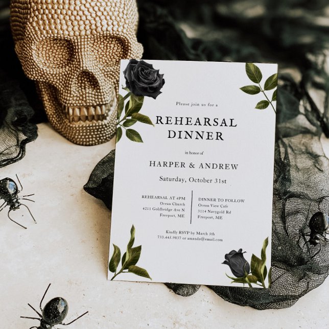 Invitación Rosa Gótico Halloween Boda ensayo Cena (Subido por el creador)