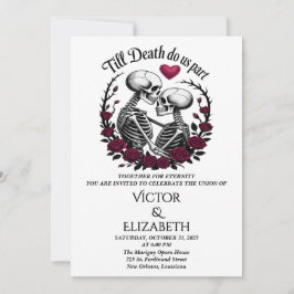 Invitación Rosa gótico hasta la muerte nos hace parte Boda de