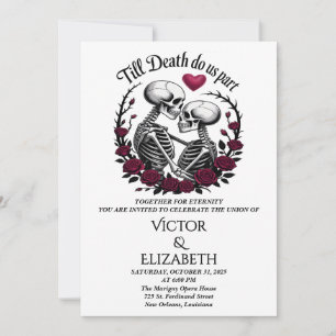 Invitación Rosa gótico hasta la muerte nos hace parte Boda de