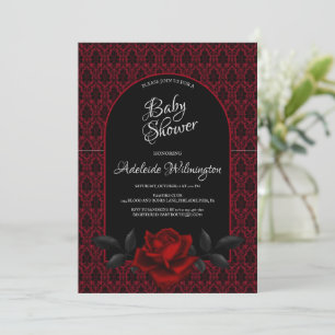 Invitación Rosa gótico oscuro Baby Shower