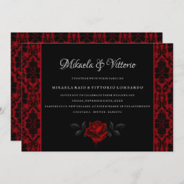 Invitación Rosa gótico oscuro boda