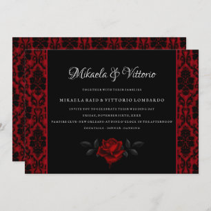 Invitación Rosa gótico oscuro boda