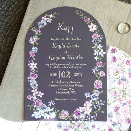 Invitación Rosa gris azul morado Arcos de jardín Boda de cano