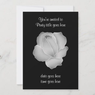 Invitación rosa gris pálido en negro todo fiesta de ocasión