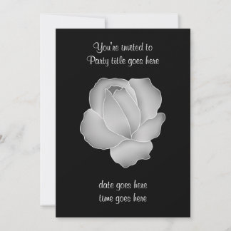Invitación rosa gris pálido en negro todo fiesta de ocasión