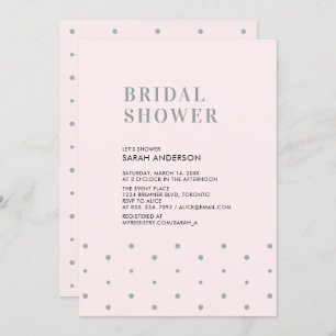 Invitación Rosa gris y Rubor Moda moderna ducha de novia