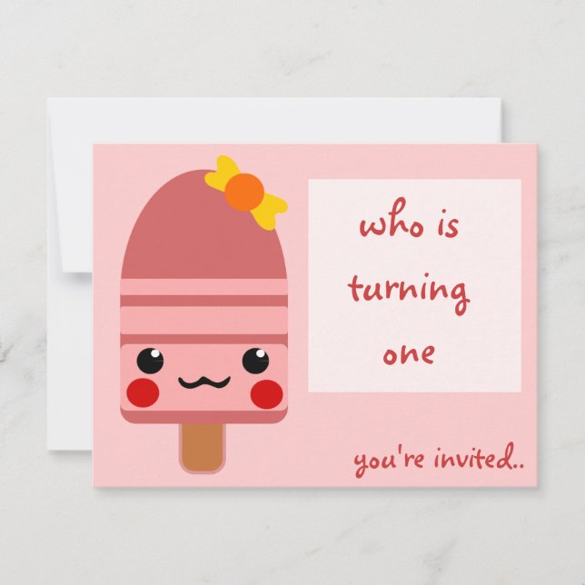 Invitación rosa helado (Anverso)