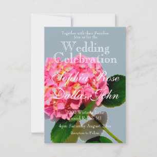 Invitación Rosa Hydrangea flor rosa rosa floral rosa