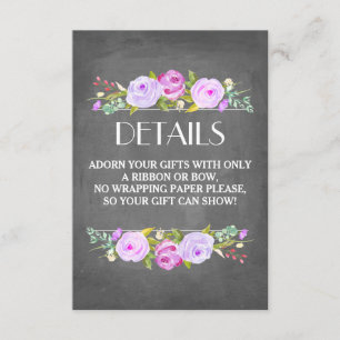 Invitación Rosa Jardín Ducha de novia Regalo de regalo Tarjet