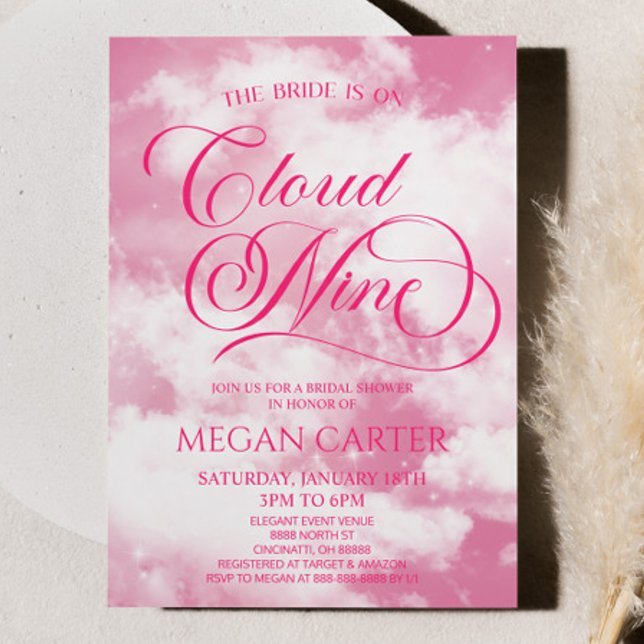 Invitación Rosa: La Novia Está En La Nueve Ducha Bridal (Subido por el creador)