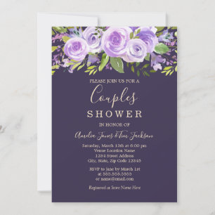 Invitación Rosa Lavender Boda Floral Ducha de Parejas