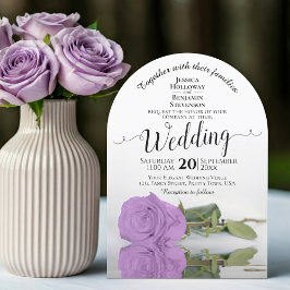 Invitación Rosa Lilac Purple Elegante Boda de Arco de Caligra