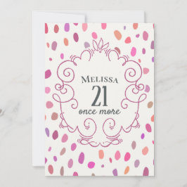 Invitación Rosa lindo sobre el cumpleaños del jalón de la