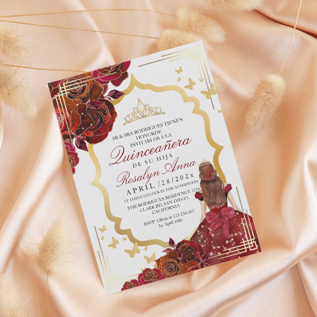 Invitación Rosa Lux Red Gold (Subido por el creador)