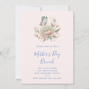 Invitación Rosa mágica y mariposa soñadora Día de la Madre