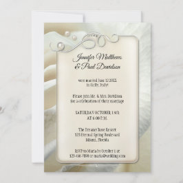 Invitación Rosa Marfil Plateada Recepción Después de la Boda