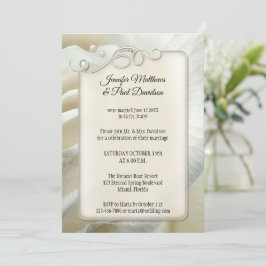 Invitación Rosa Marfil Plateada Recepción Después de la Boda