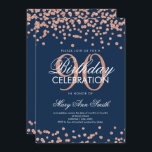 Invitación Rosa Marina de Oro Azul 90 Purpurina de cumpleaños<br><div class="desc">Elegante plantilla de invitación al Rosa de la Marina de Oro  Confetti Faux Purpurina 90th. ¡Genial para fiestas de cumpleaños 90 y más!</div>