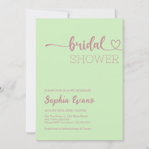Invitación Rosa minimalista Boho Tea Gold Green Bridal Shower