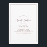 Invitación Rosa minimalista Dulce de Oro Dieciséis Cumpleaños<br><div class="desc">Esta minimalista invitación de dieciséis años de dulce de oro subió es perfecta para una simple fiesta de 16 años. El moderno diseño romántico presenta una tipografía clásica de oro rosa y blanco, acompañada de una caligrafía rústica y elegante con un estilo de letra a mano vintage. Personalizable de cualquier...</div>