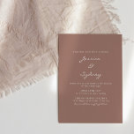 Invitación Rosa minimalista moderno Boda de escritura malva<br><div class="desc">Invitación a la boda de escritura malva Rosa moderna minimalista</div>