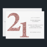 Invitación Rosa Minimalista moderno oro 21 cumpleaños<br><div class="desc">Moderna invitación minimalista de 21 años con un diseño sencillo con tipografía de moda y escritura elegante.</div>