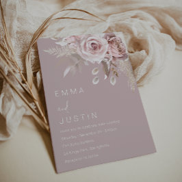 Invitación Rosa moderno Boho Dusty Boda Floral Rubor